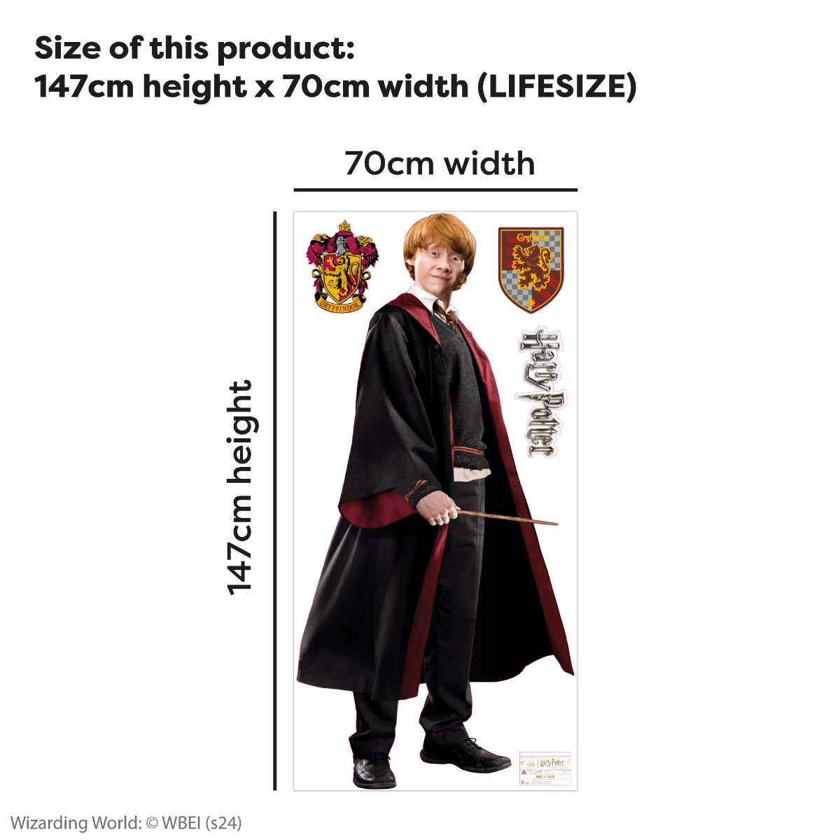 HARRY POTTER Wall Sticker - Ron Weasley 2nd Year Cut Out Wall Decal Wizarding World Art