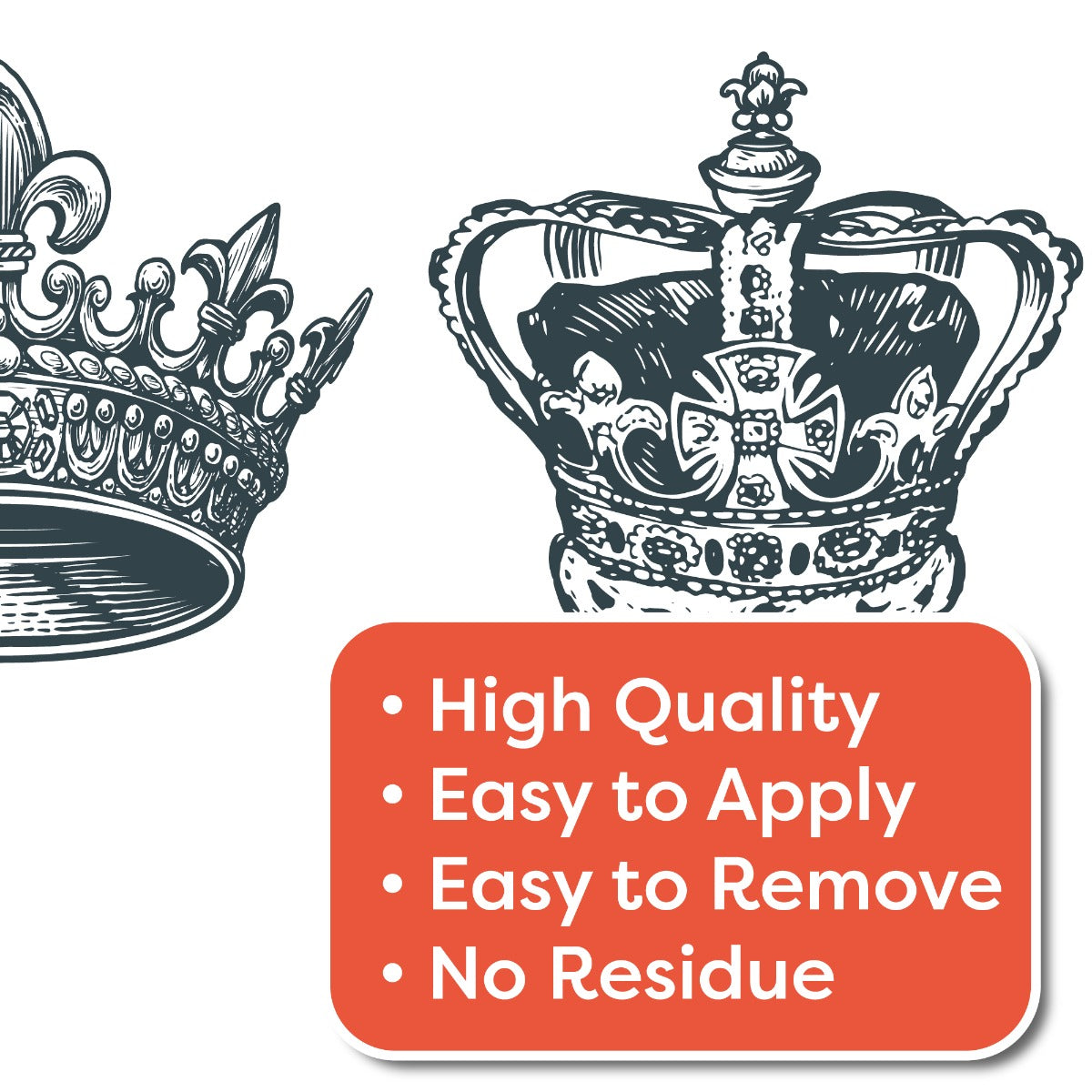 King Charles Coronation Royal Crown Wall Sticker Set