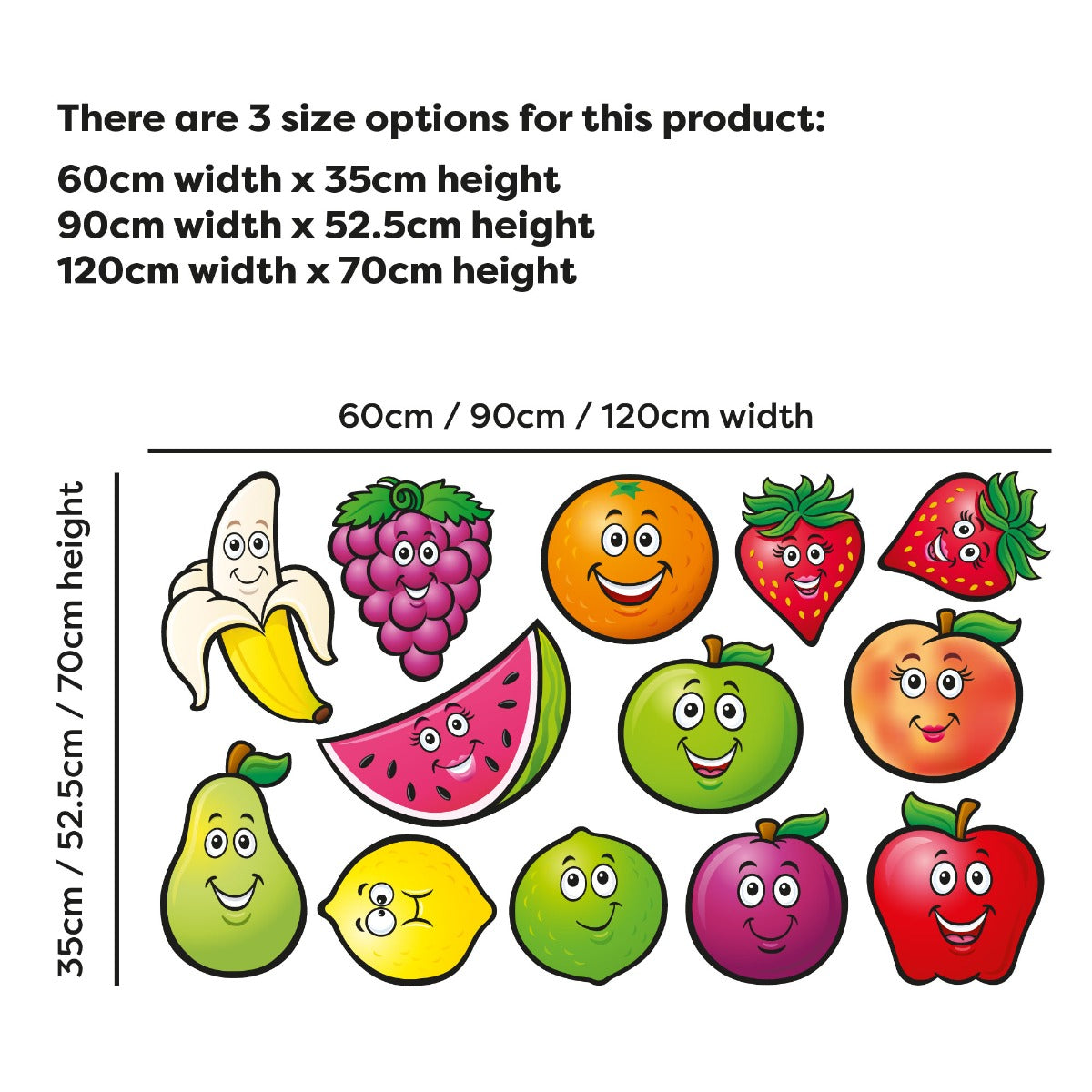 Kitchen Wall Sticker - Smiley Face Fruit Set