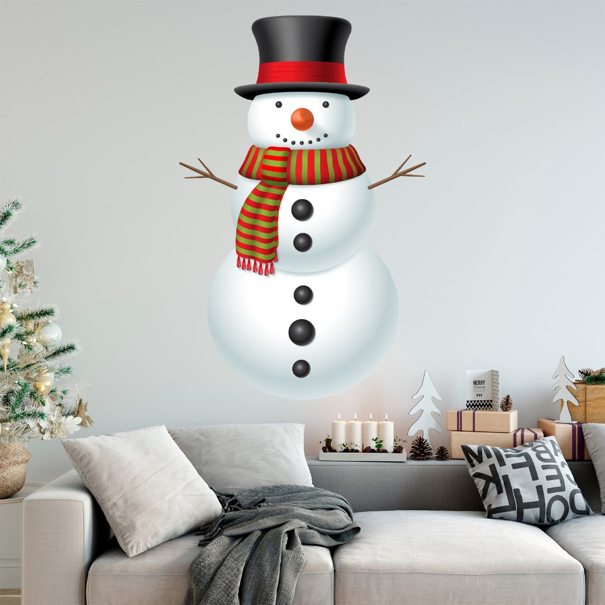 Smiley Snowman Wall Decal