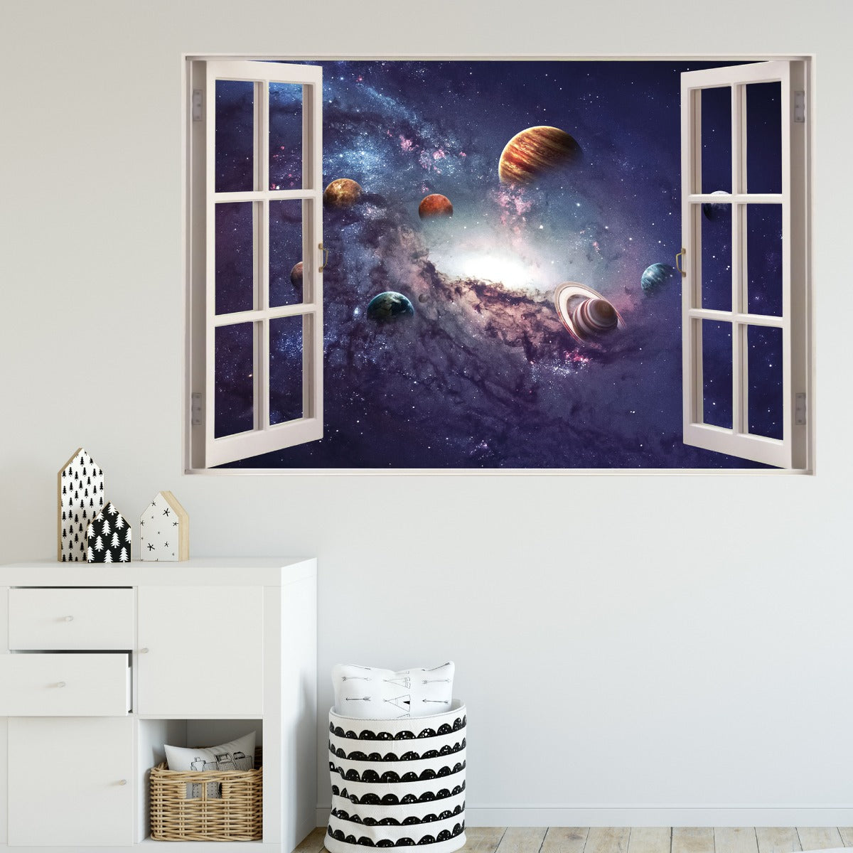 Space Wall Sticker - Solar System Galaxy Window