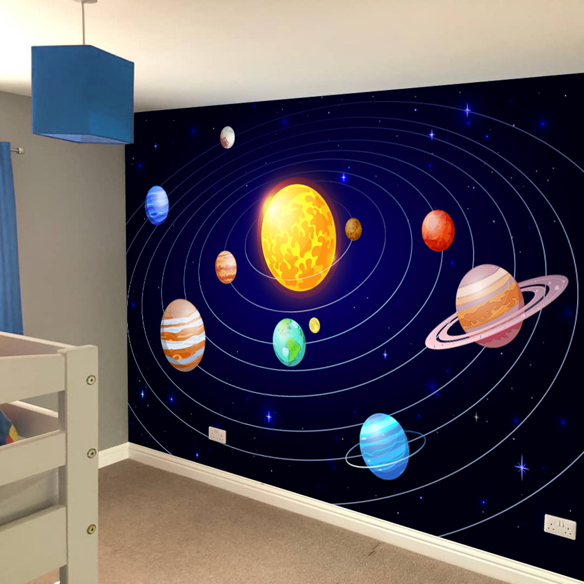 Space Wall Mural - Solar System Planets Full Wall Mural