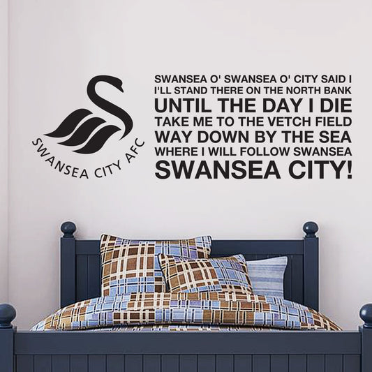Swansea City North Bank Song Design Wall Sticker Vinyl