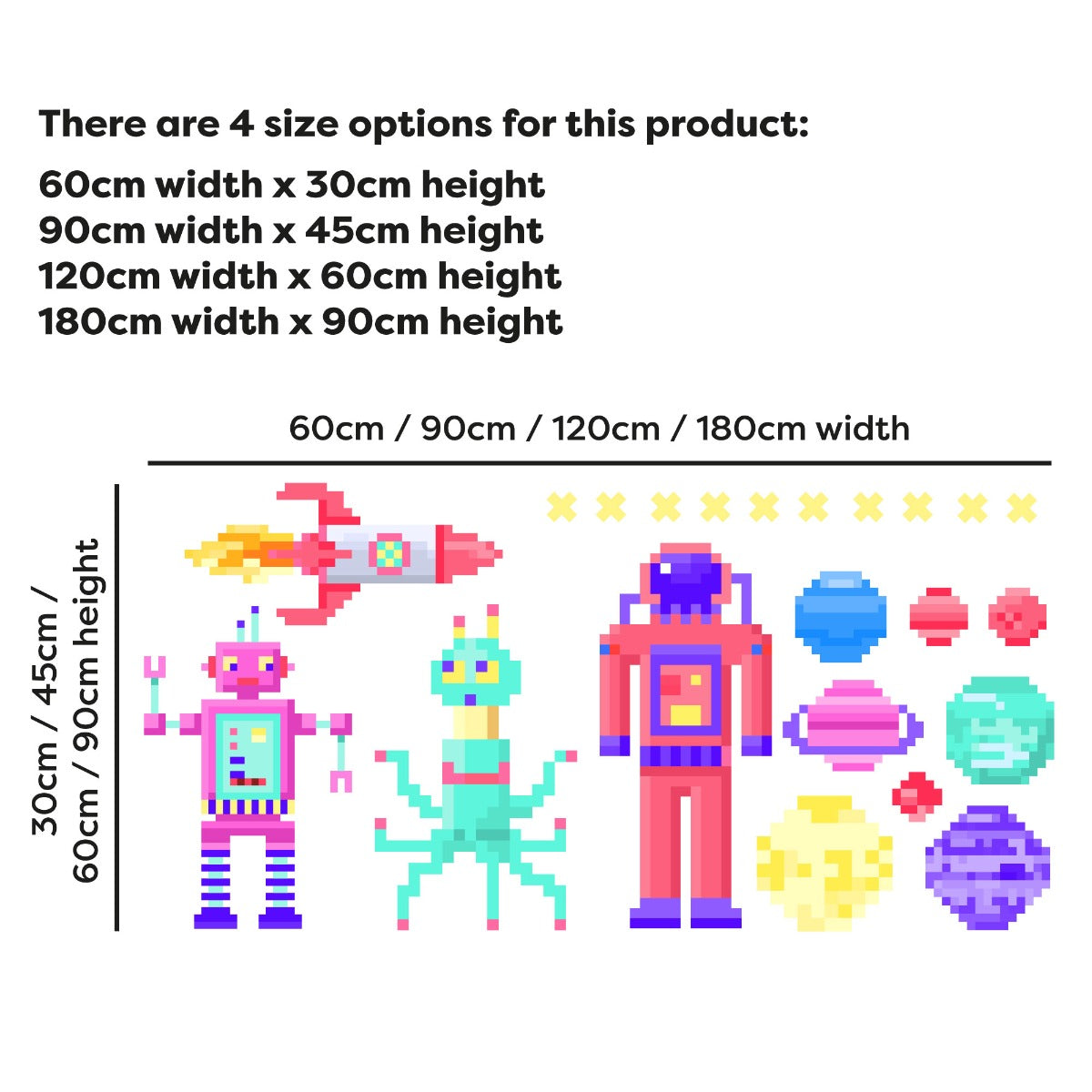 Space Wall Sticker - Pixel Space Icons