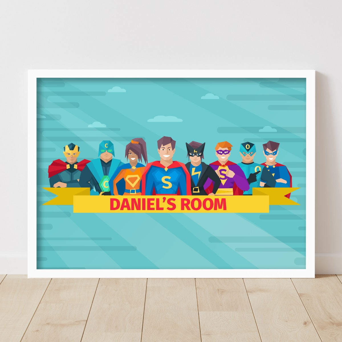 Personalised Superhero Group Banner Print
