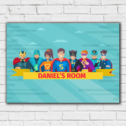 Personalised Superhero Group Banner Print
