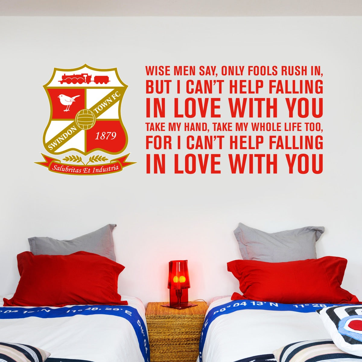 Swindon Town Football Club Crest and Song Wall Sticker