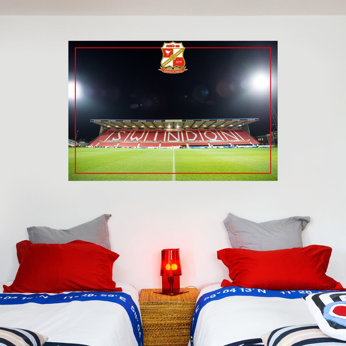 Swindon Town Football Club Stadium Night Time Wall Sticker