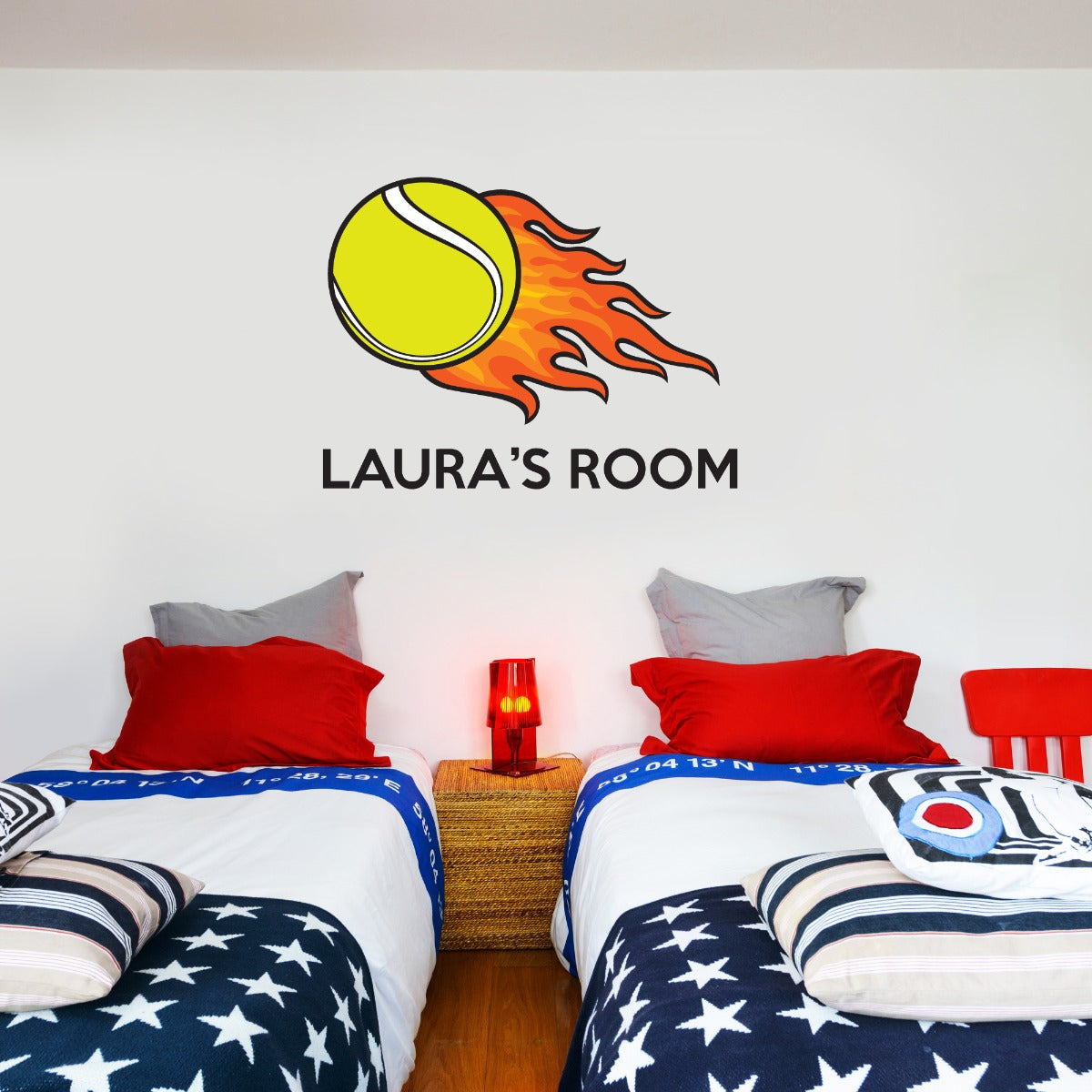 Tennis Ball & Name Wall Sticker
