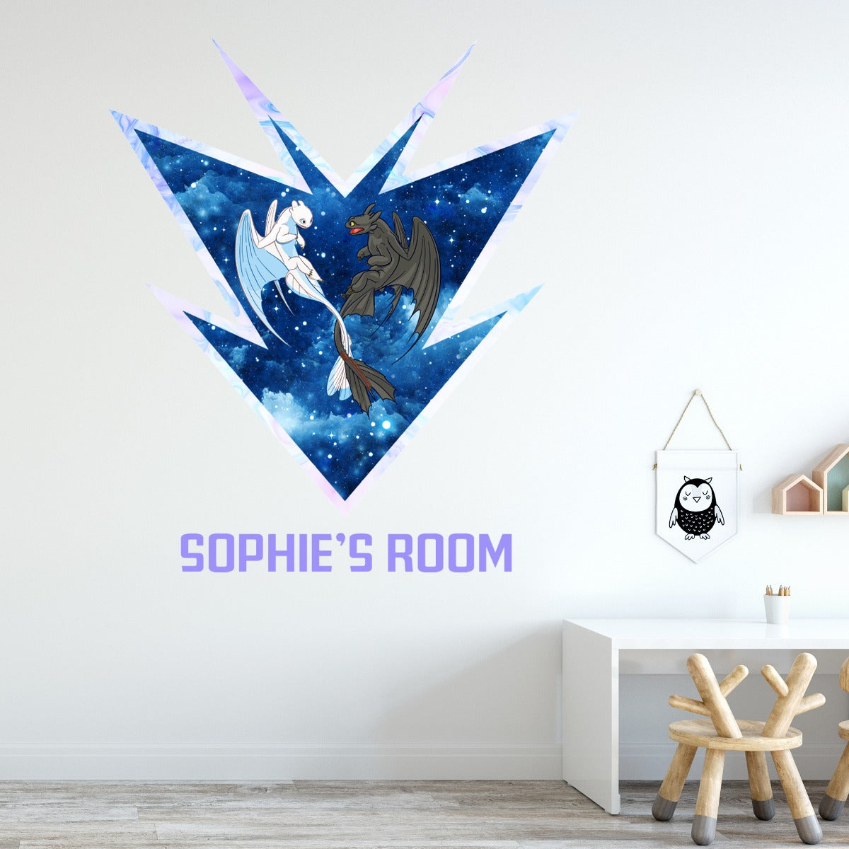 How To Train Your Dragon Toothless Light Fury Personalised Wall Sticker