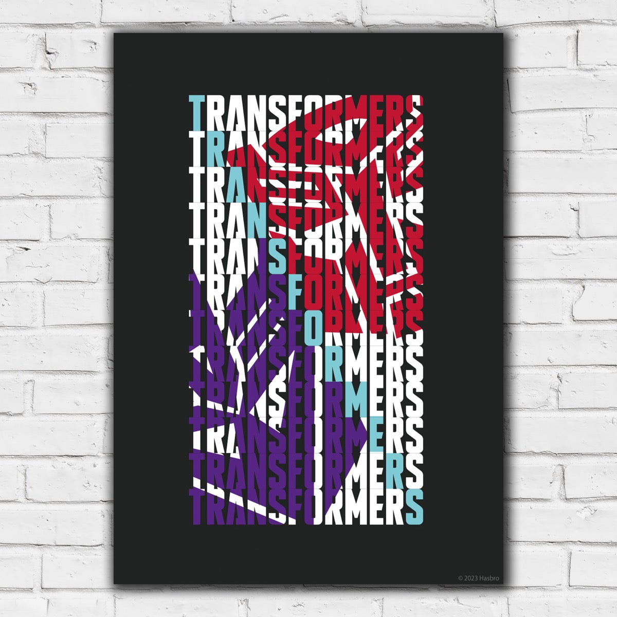 Transformers Print - Autobots Decepticons Repeat Tile Black