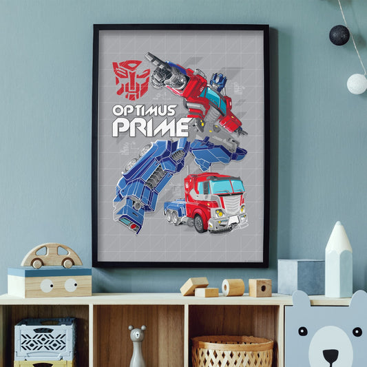 Transformers Print - Optimus Prime Blueprint Print