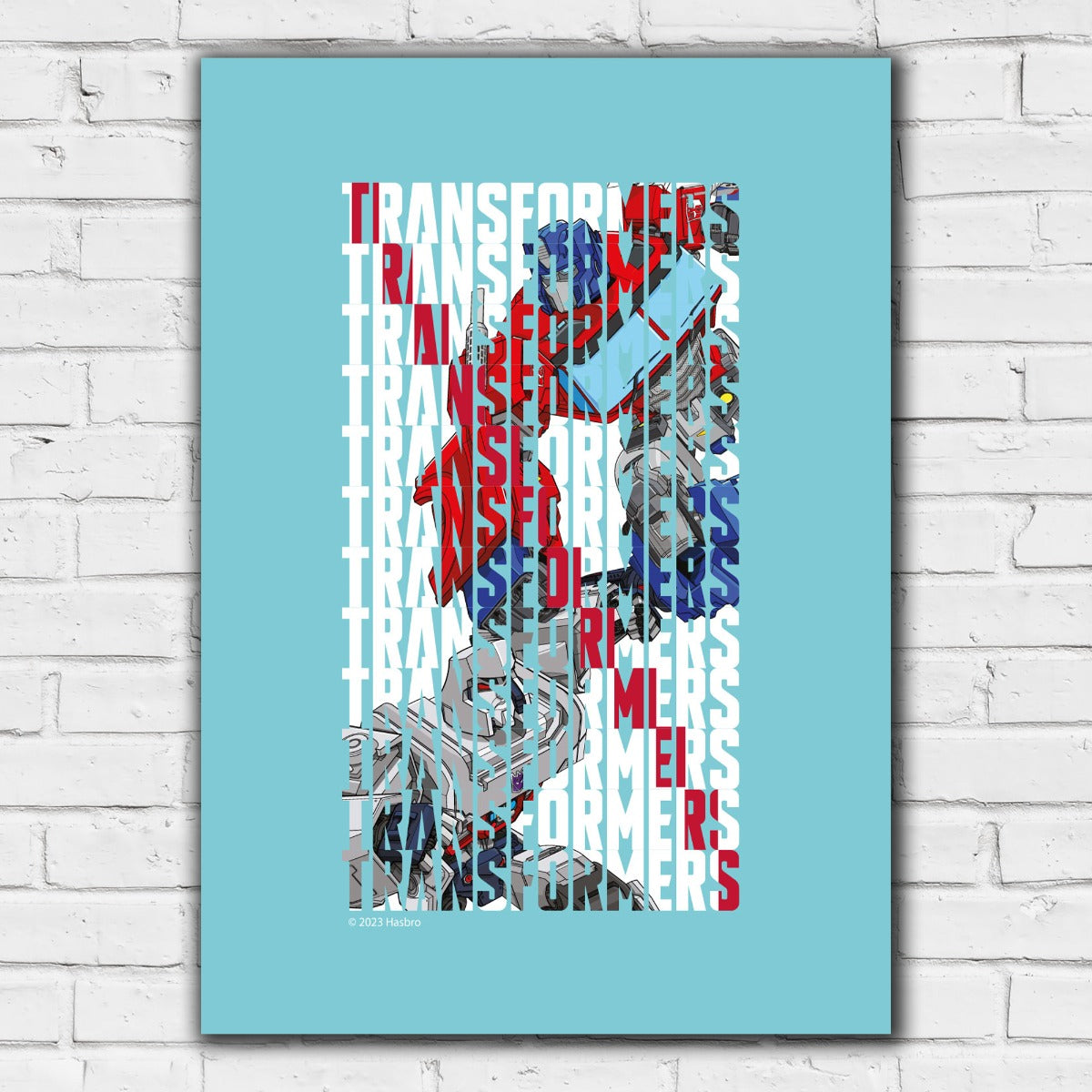 Transformers Print - Optimus Prime Megatron Repeat Title - Blue Print