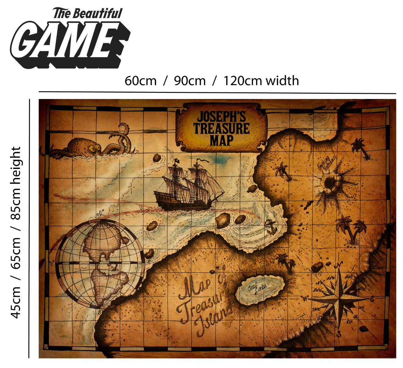 Pirate Wall Sticker Personalised Name Treasure Map