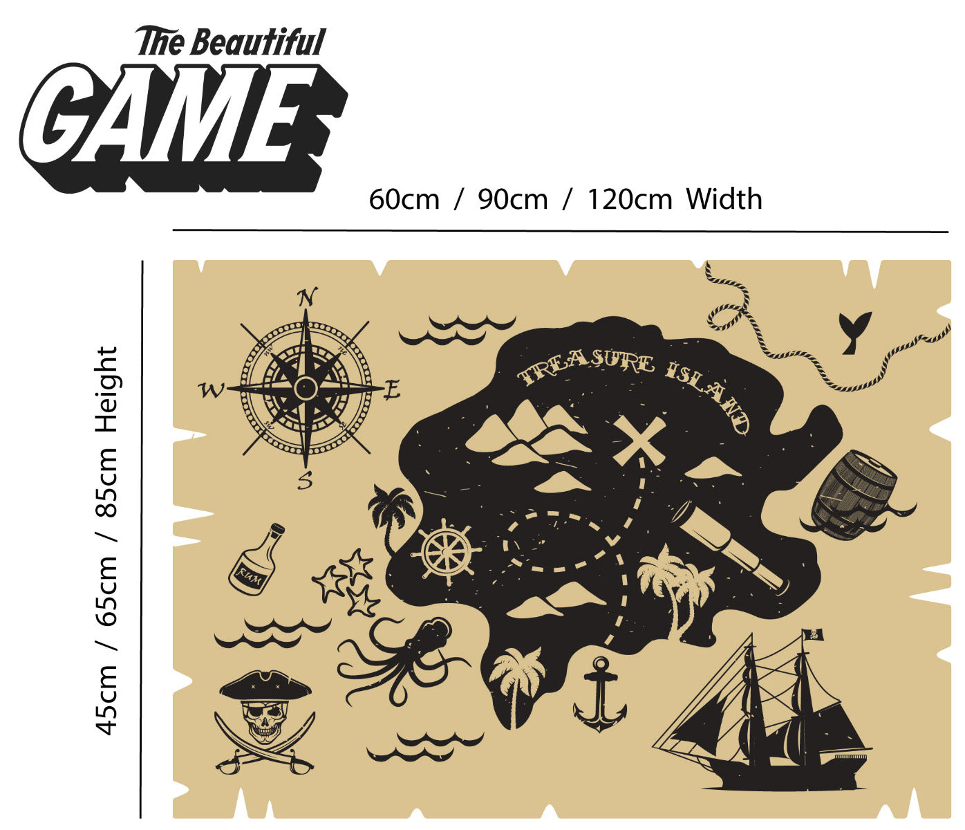 Pirate Wall Sticker Treasure Island Map