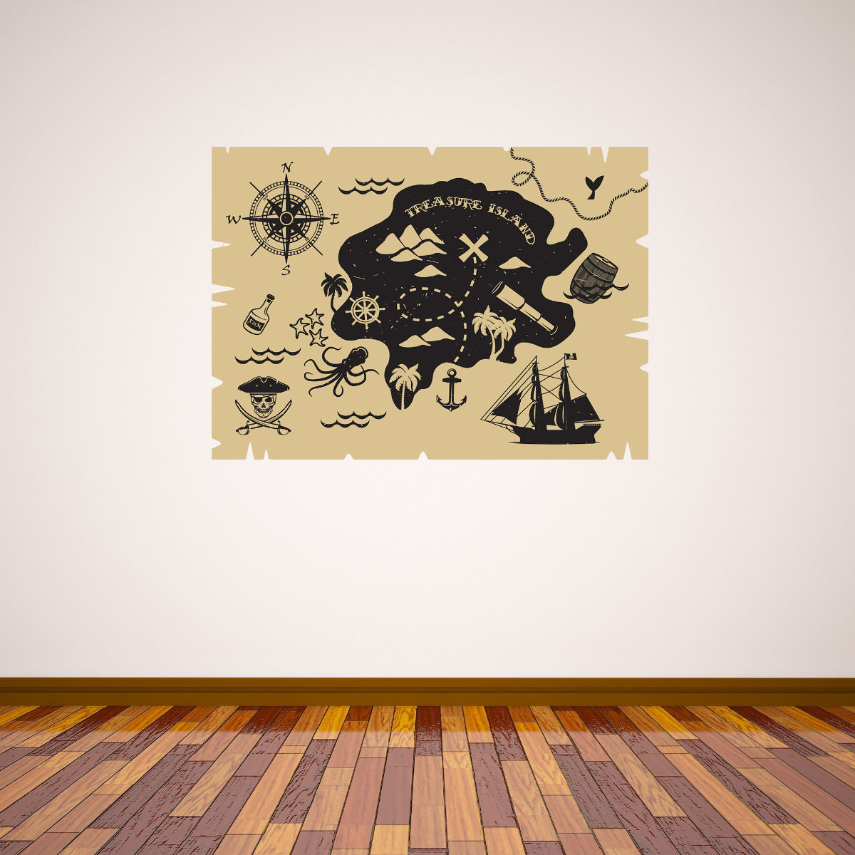 Pirate Wall Sticker Treasure Island Map