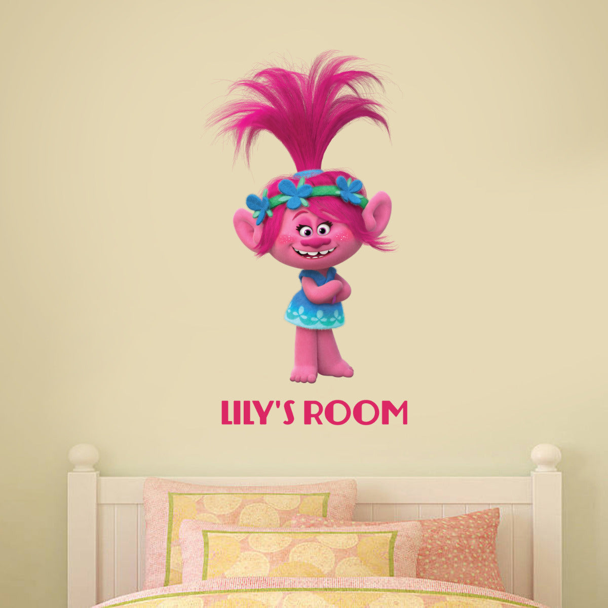 Trolls Poppy Personalised Wall Sticker