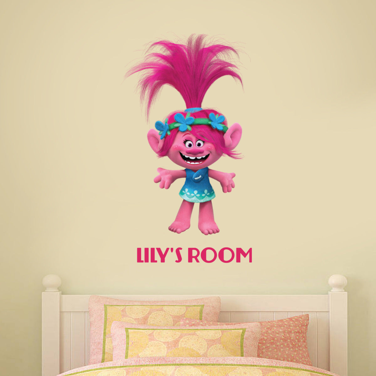 Trolls - Poppy Personalised Wall Sticker