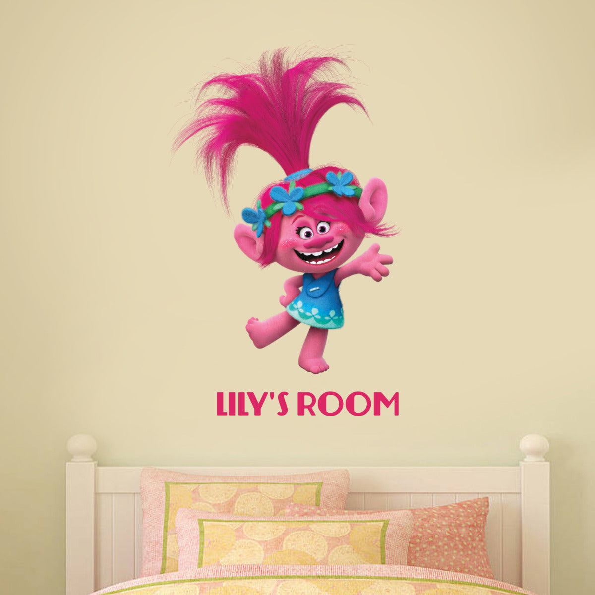 Trolls - Poppy Personalised Wall Sticker