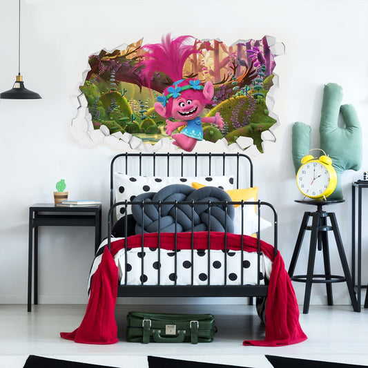 Trolls Poppy Forest Adventure Broken Wall Sticker