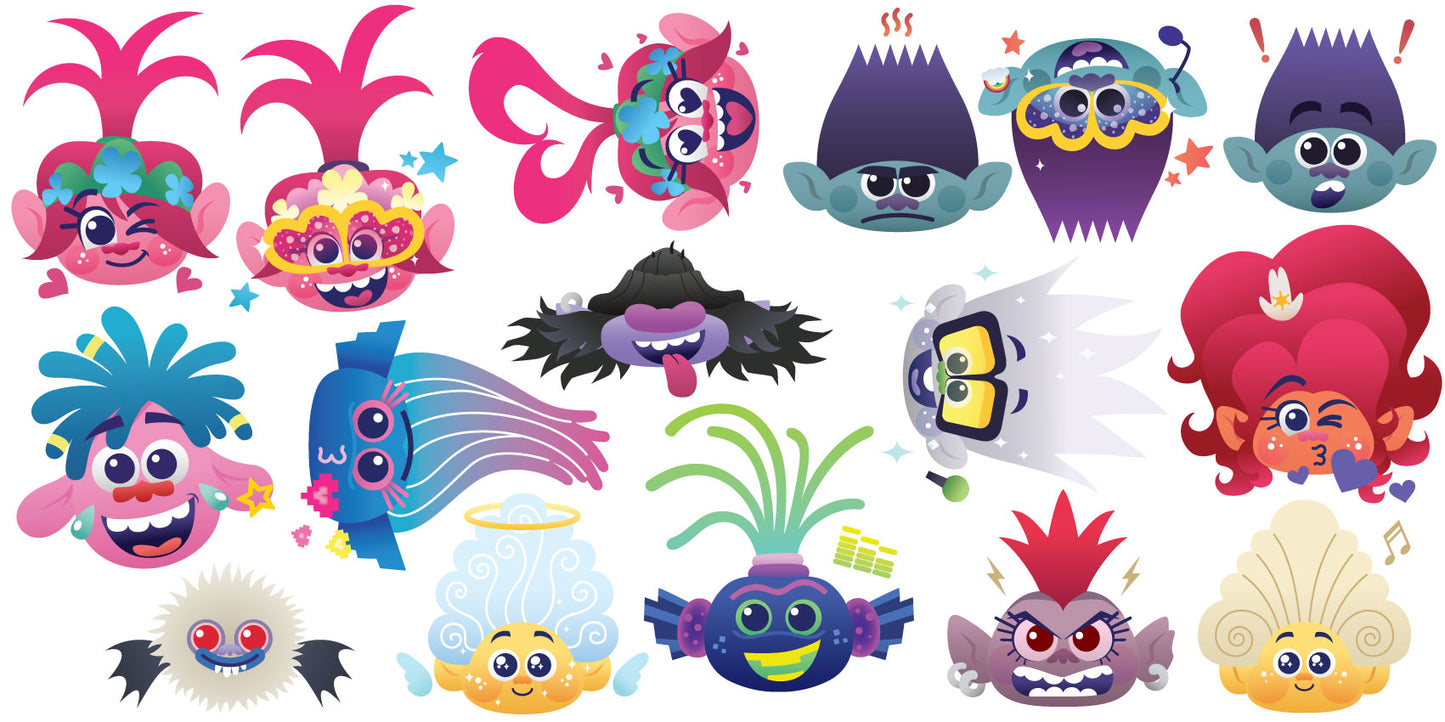 Trolls World Tour - Trolls Emoji Wall Sticker Set