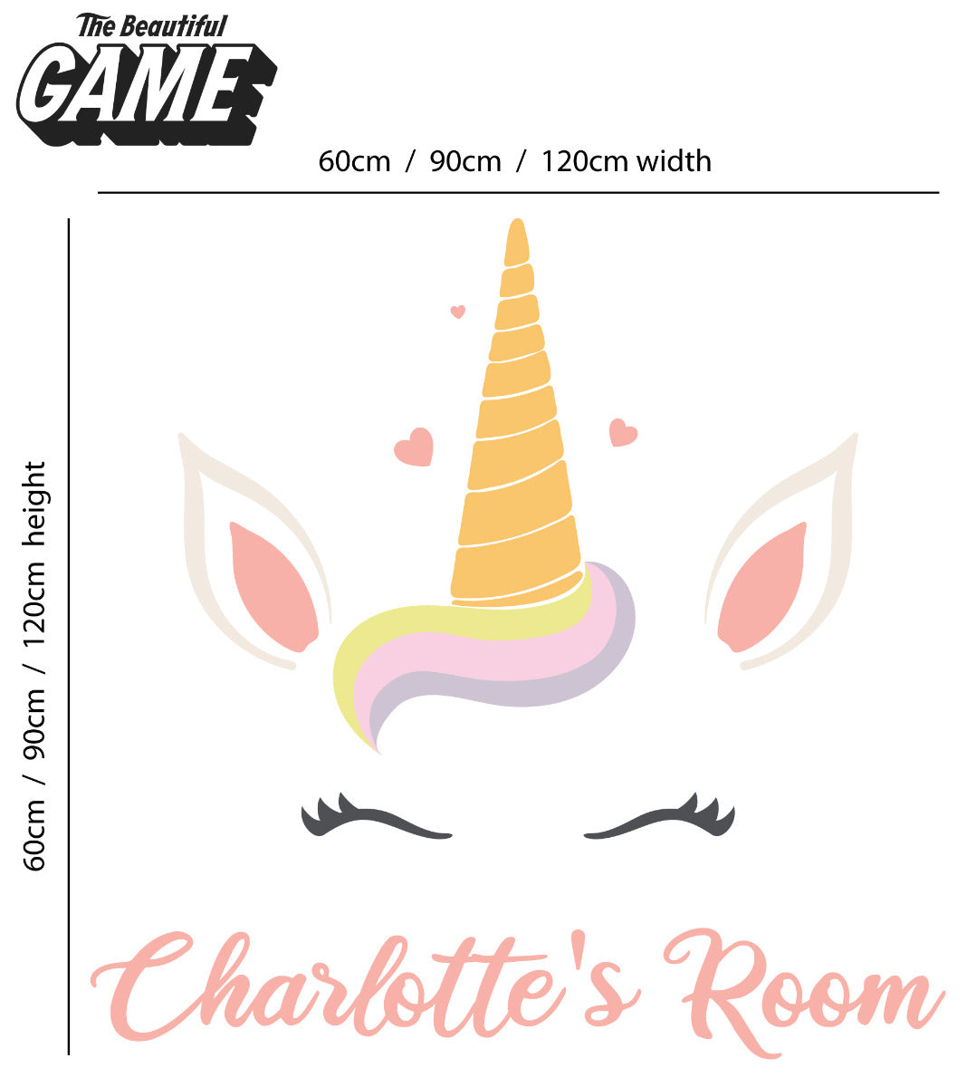 Unicorn Head and Personalised Name Wall Sticker