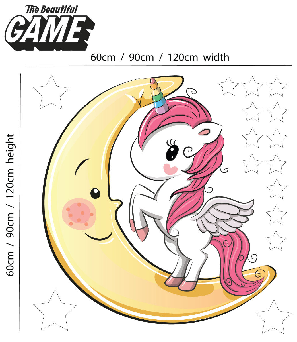 Unicorn Wall Sticker Moon and Stars