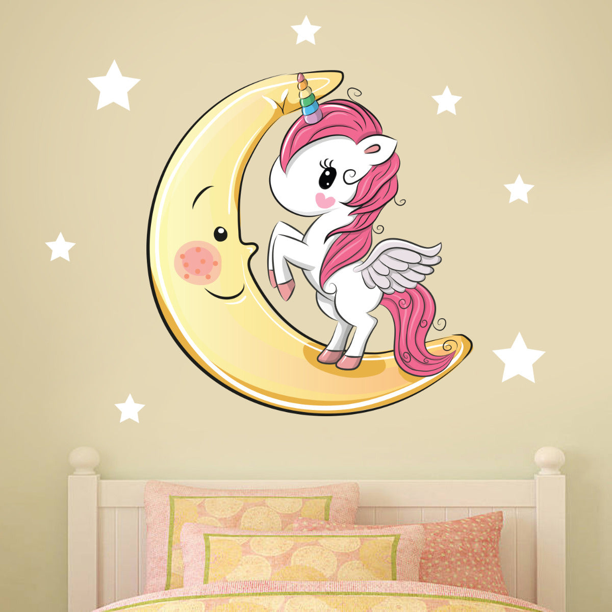 Unicorn Wall Sticker Moon and Stars