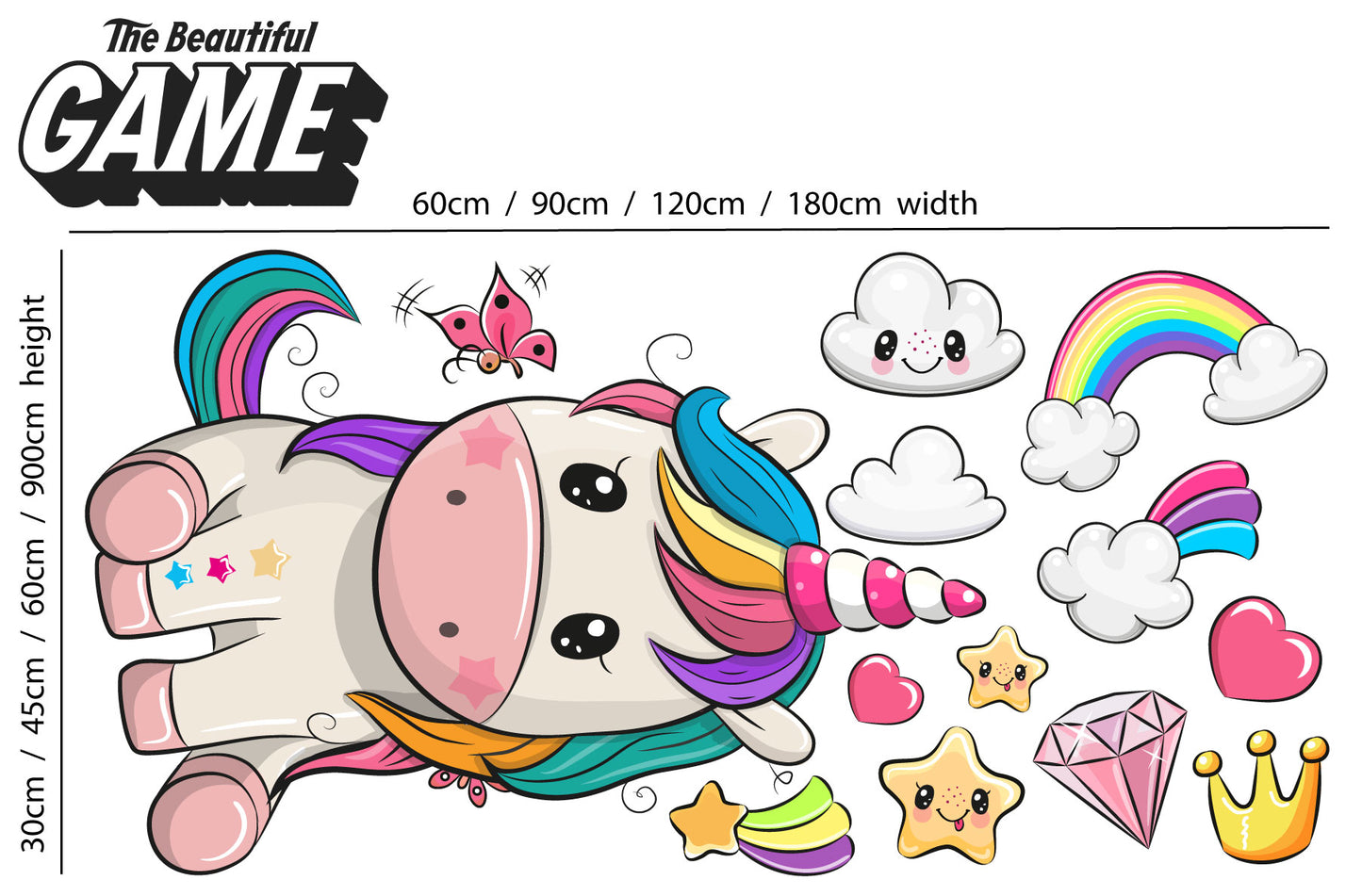 Unicorn Wall Sticker Baby Unicorn Set