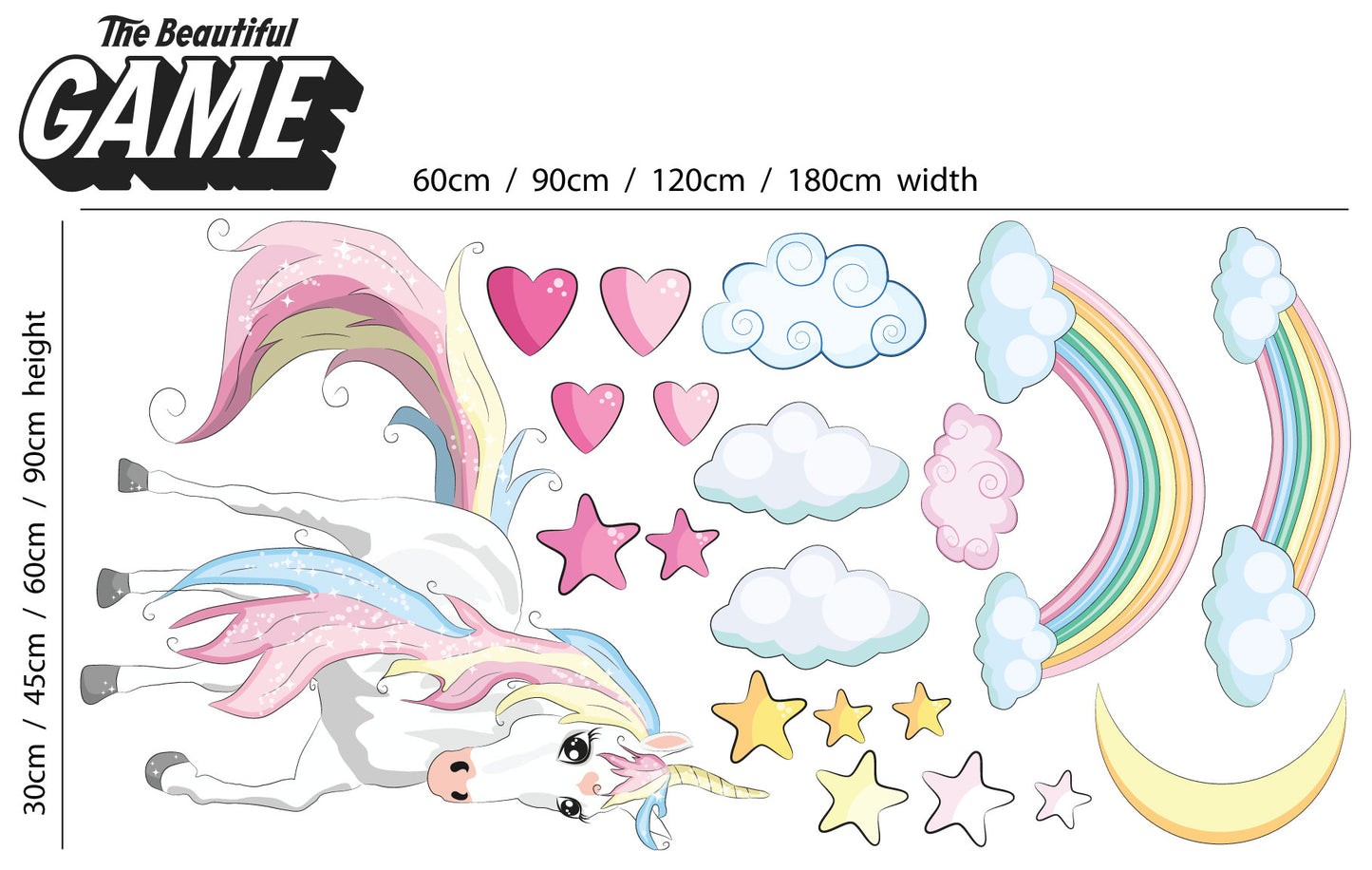 Unicorn Wall Sticker Unicorn Rainbow Cloud Set