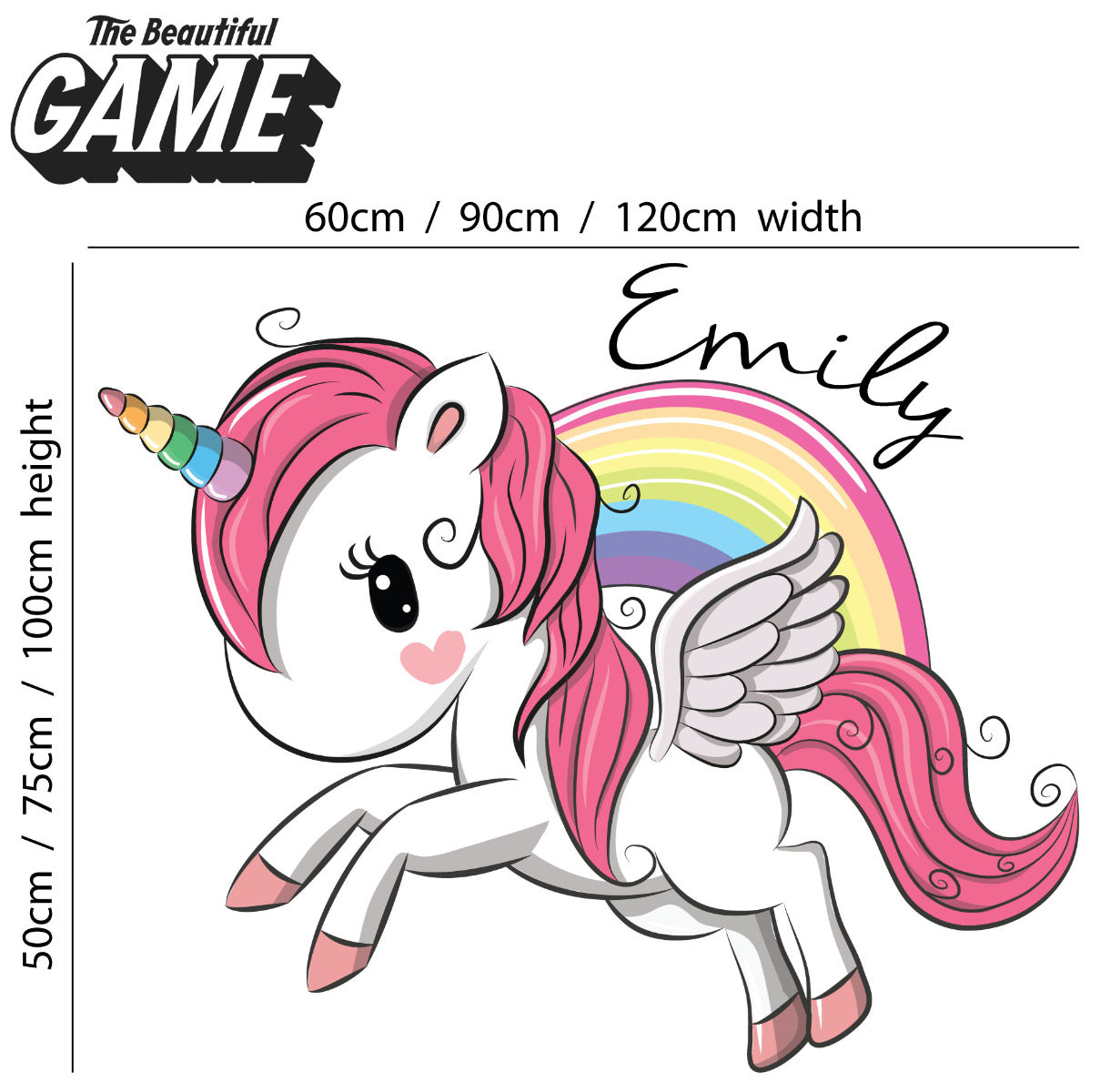 Unicorn Wall Sticker Unicorn Rainbow and Personalised Name