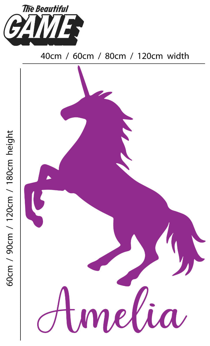 Unicorn Wall Sticker Unicorn Silhouette and Personalised Name