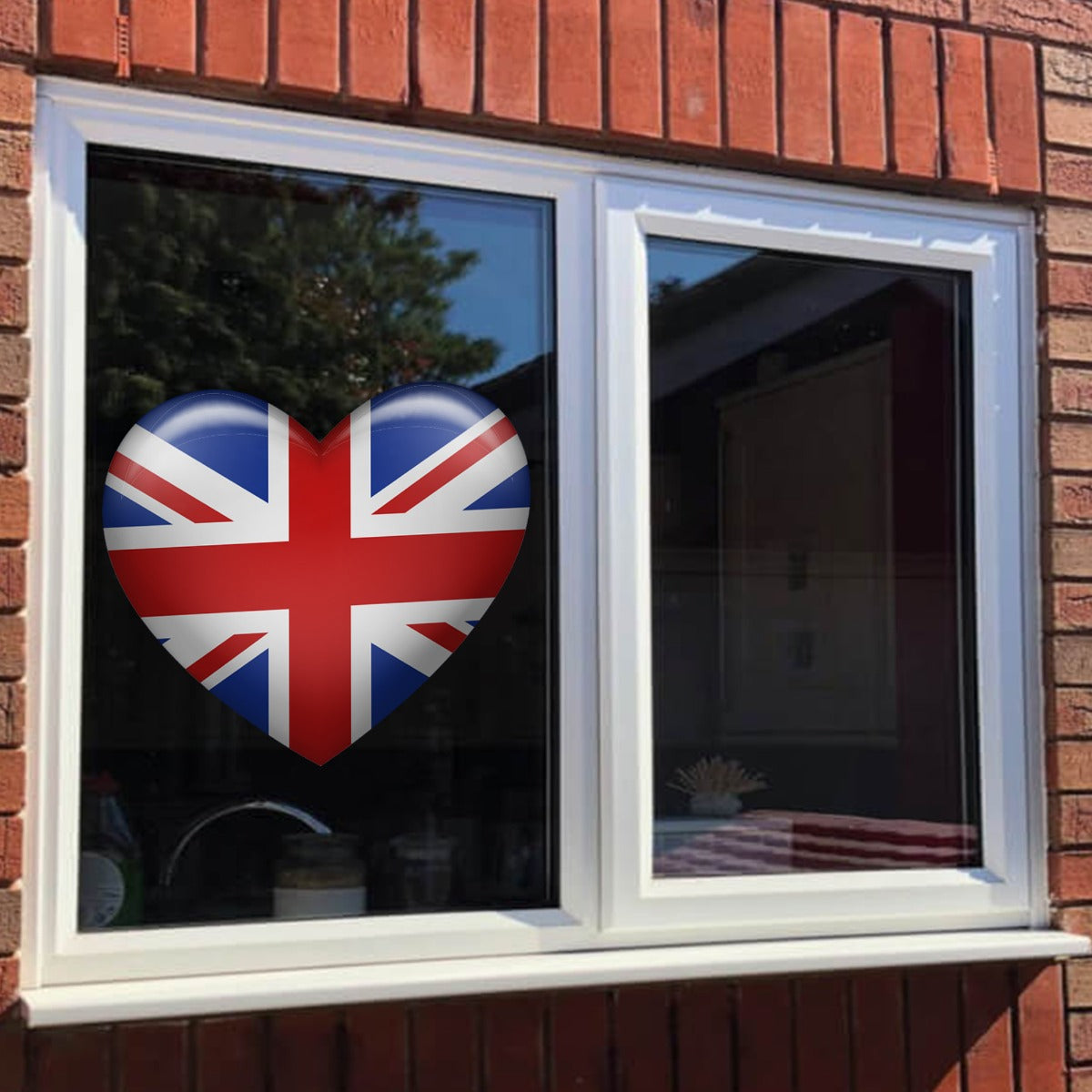 King Charles Coronation Union Jack Heart Window Sticker