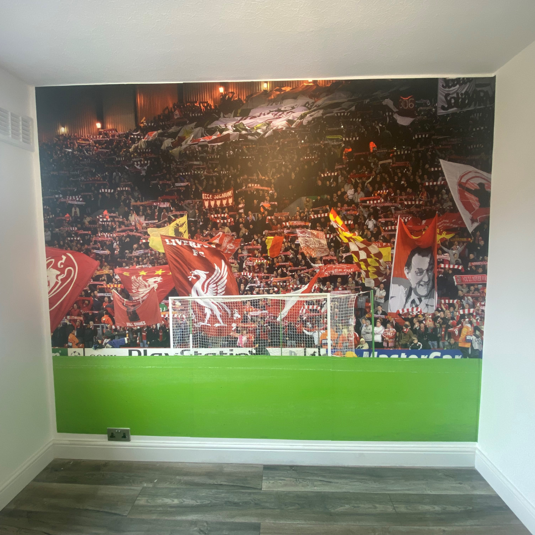 Liverpool FC Anfield Stadium Full Wall Mural - The Kop & Flags image