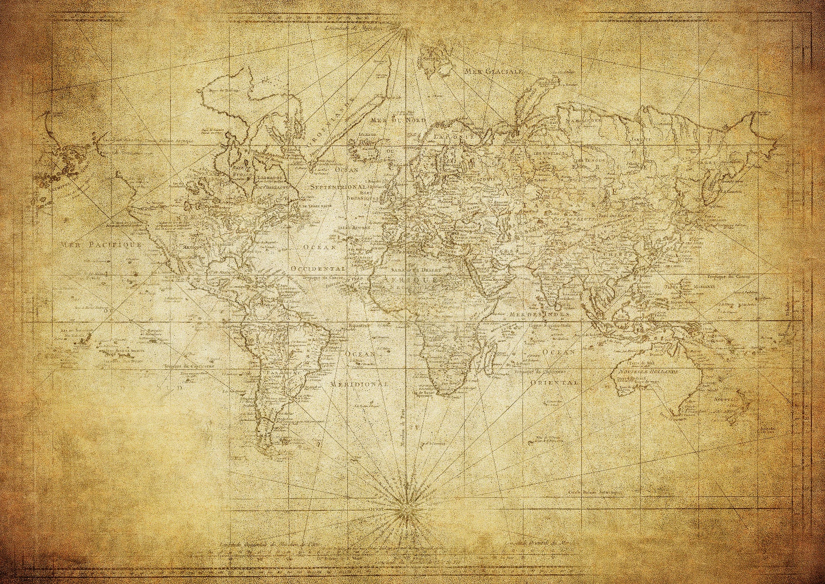 Vintage World Map Wall Mural