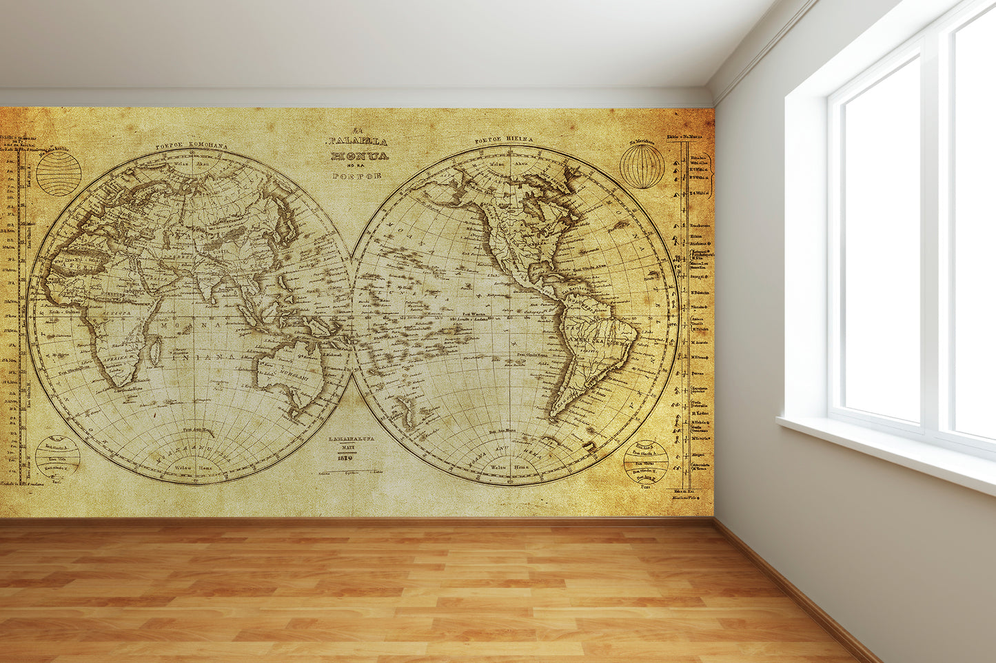 Vintage World Map 2 Wall Mural