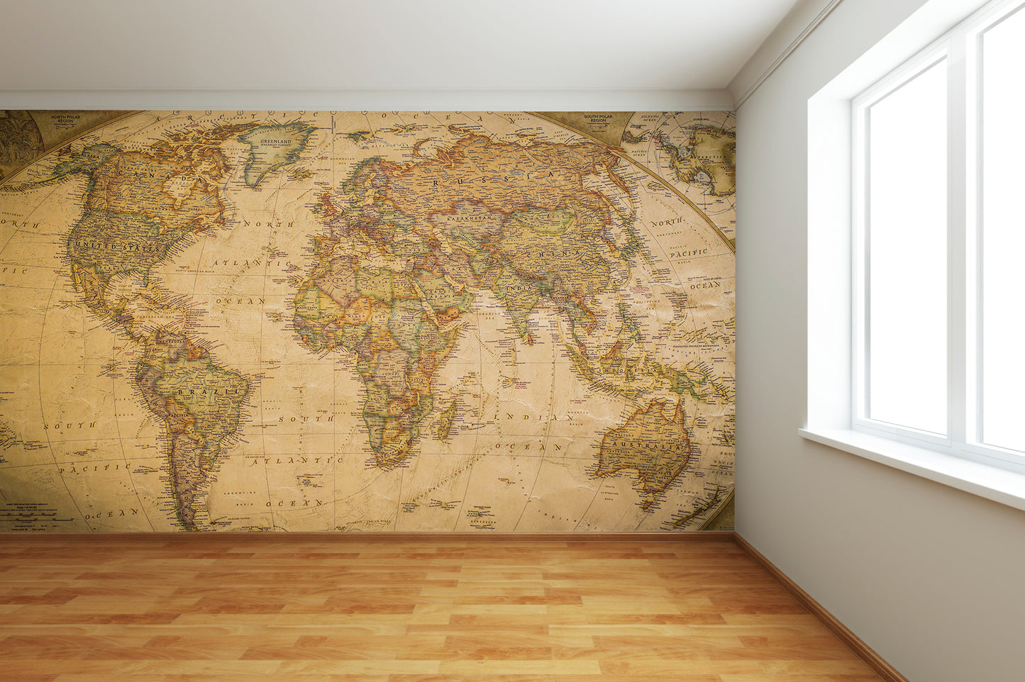 Vintage World Map 3 Wall Mural