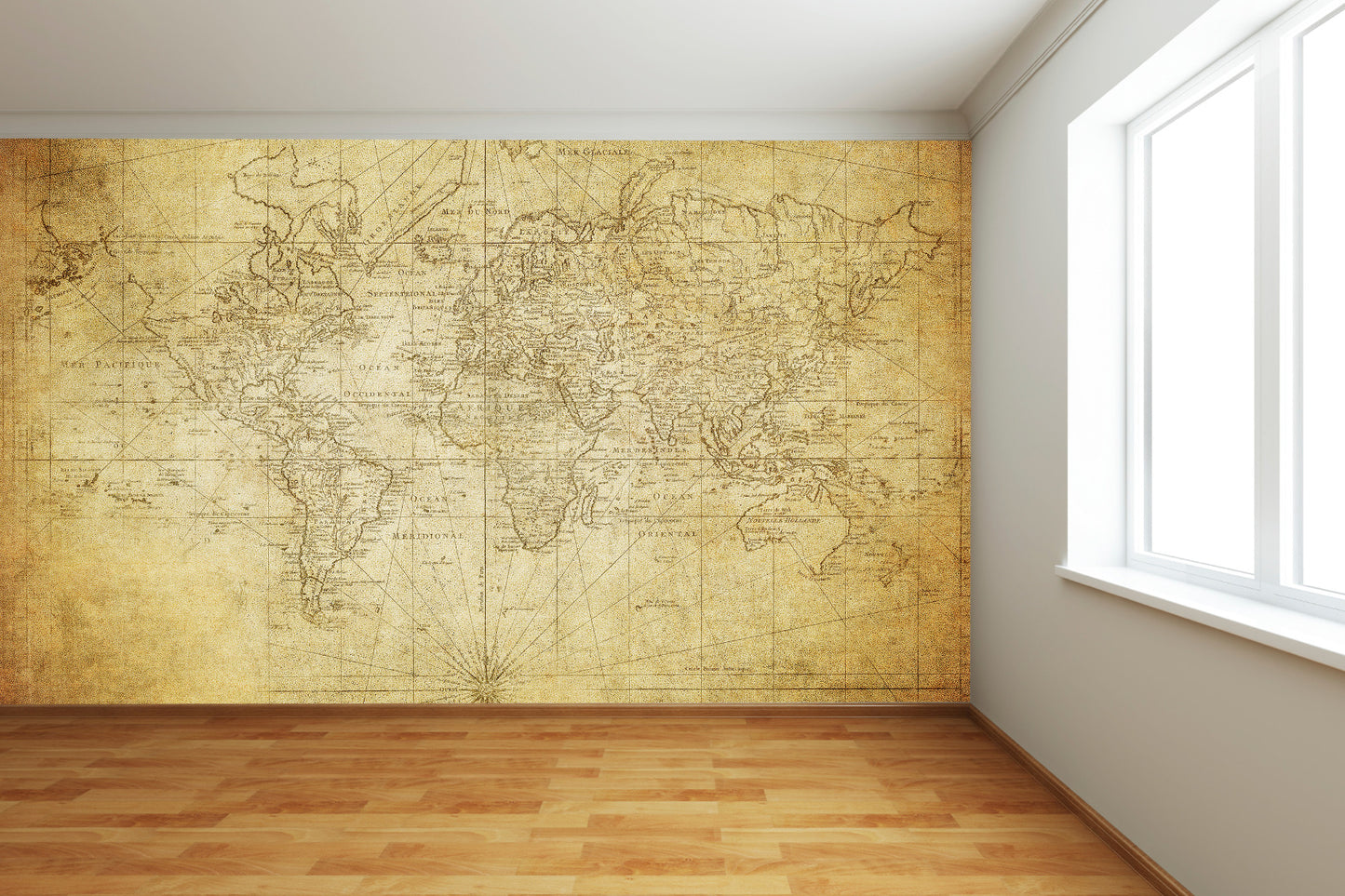 Vintage World Map Wall Mural