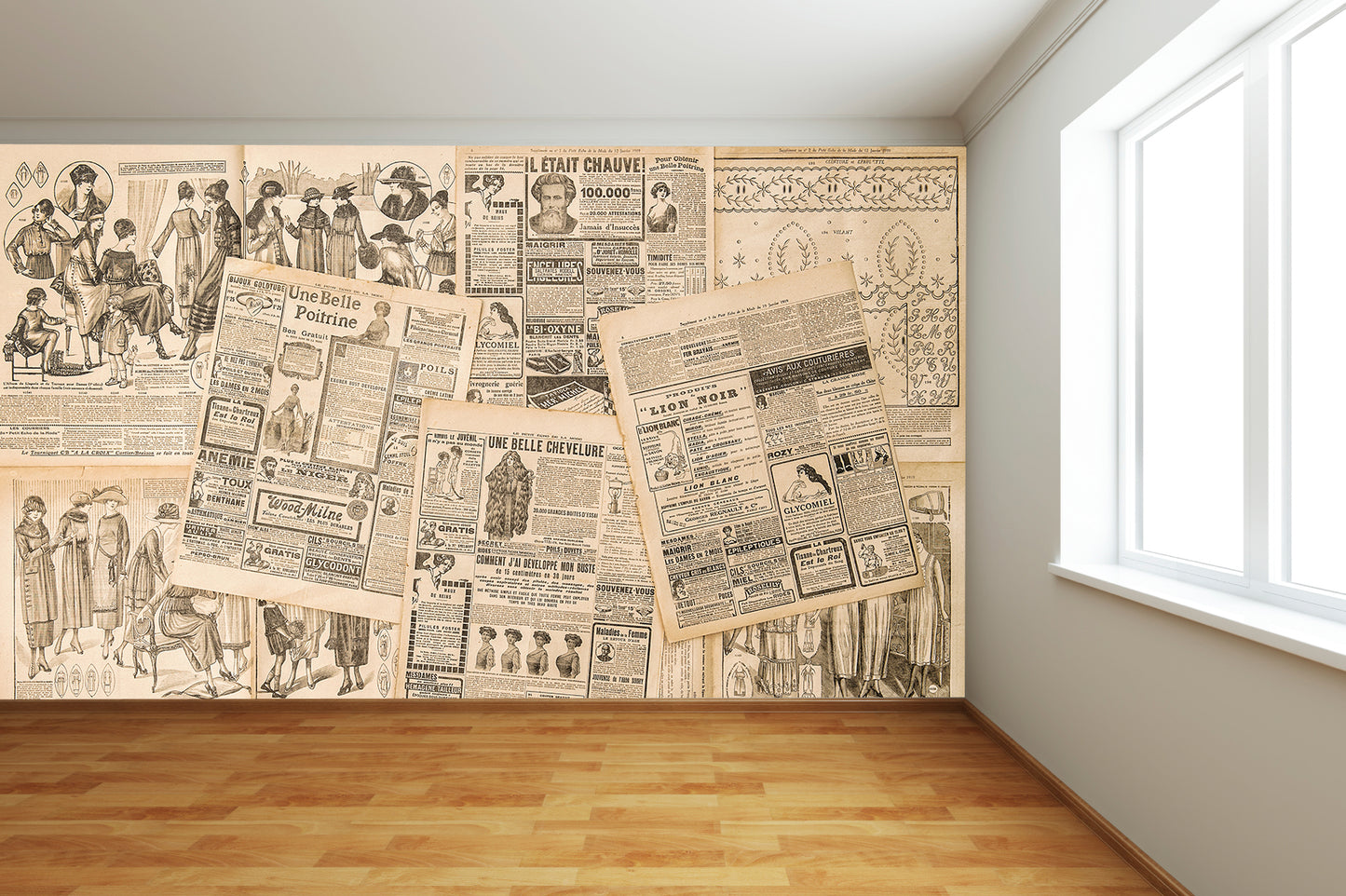 Vintage News Papers Wall Mural