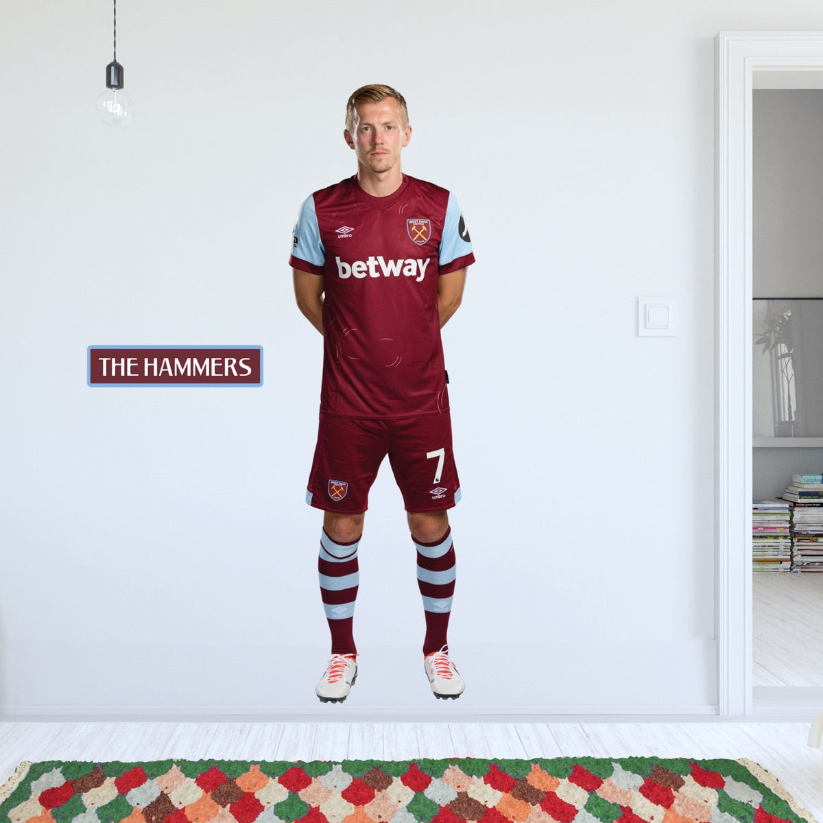 West Ham United Football Club - James Ward-Prowse 23/24 Player Wall Sticker + Hammers Decals