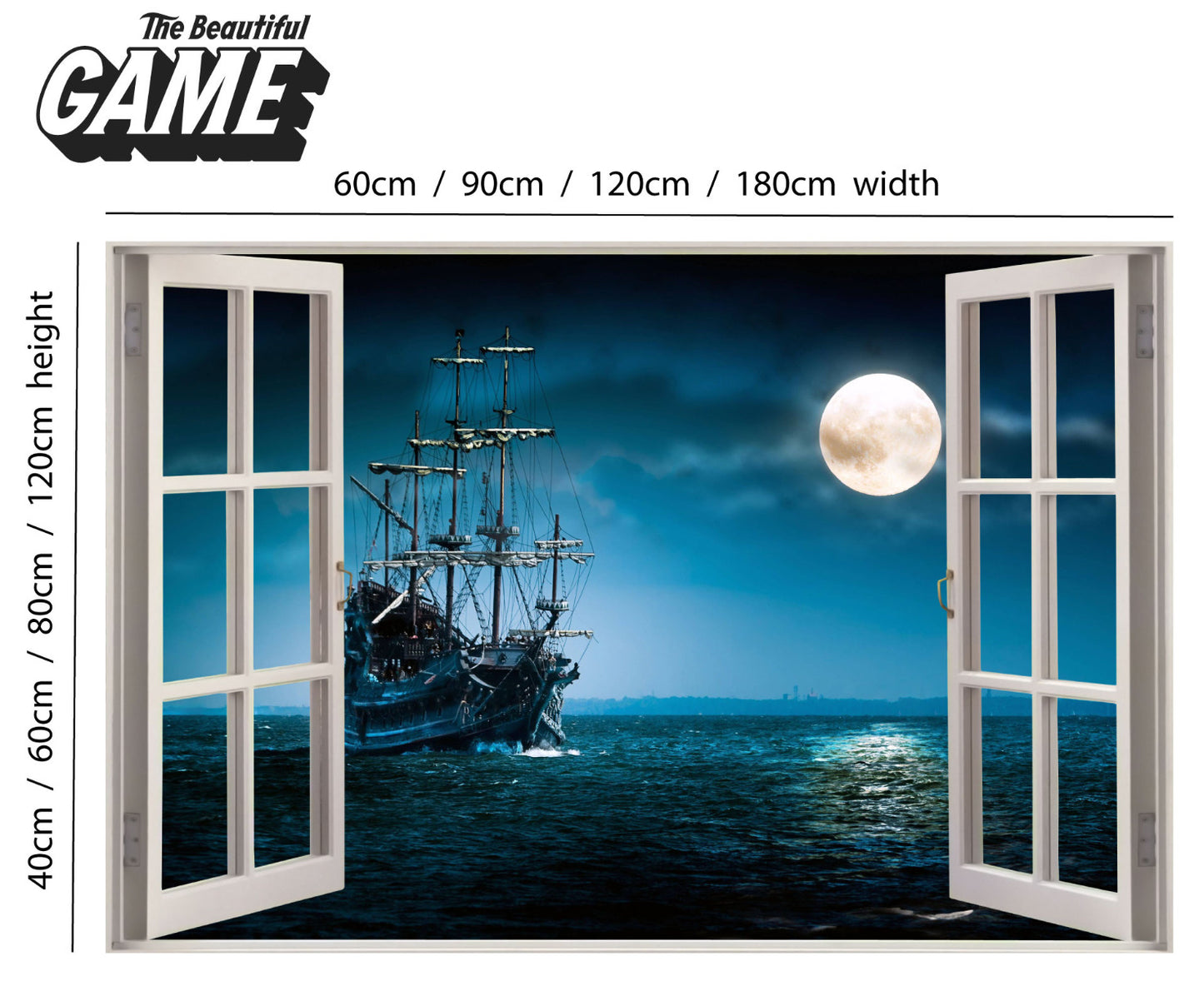 Pirate Wall Sticker Night Time Window