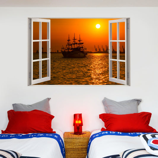 Pirate Wall Sticker Sunset Window