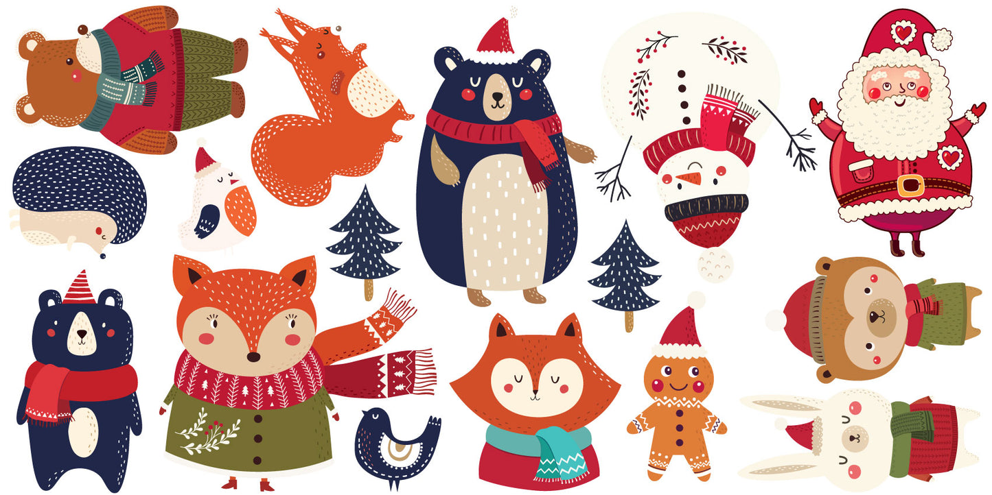 Winter Animals Wall Sticker Set