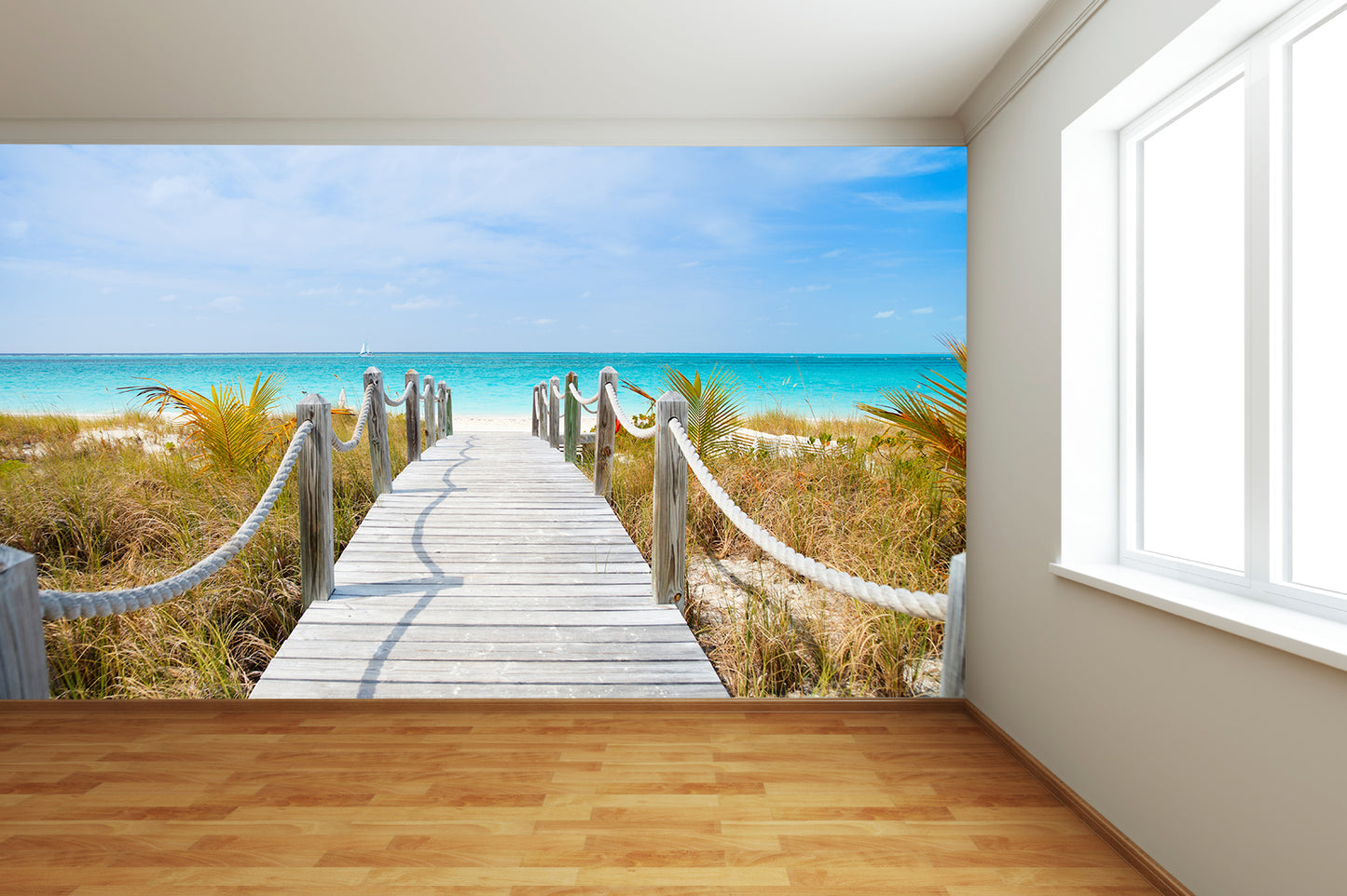 Wooden Walkway to Beach Wall Mural