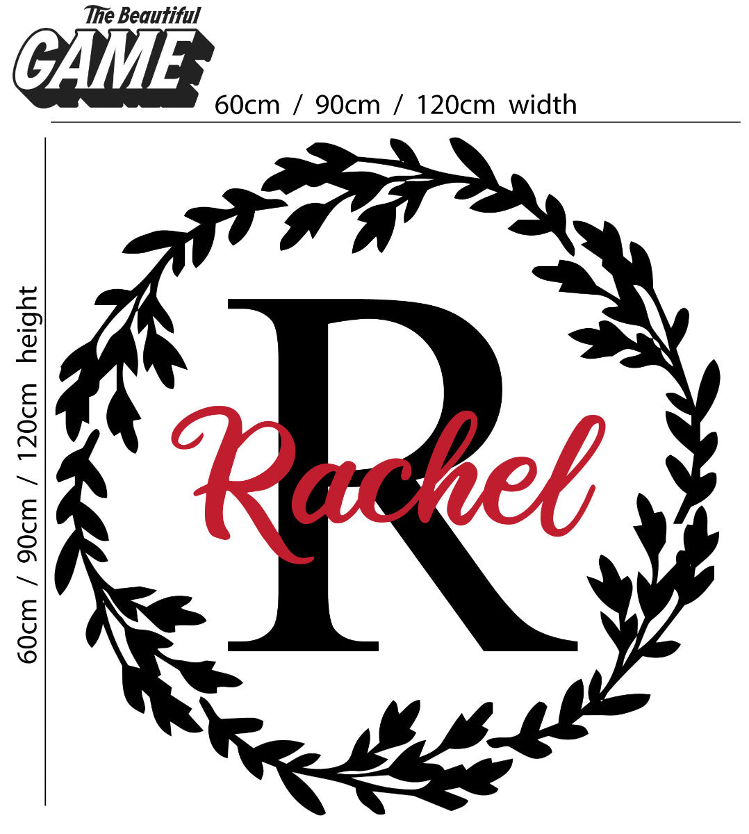 Wreath Personalised Name Wall Sticker
