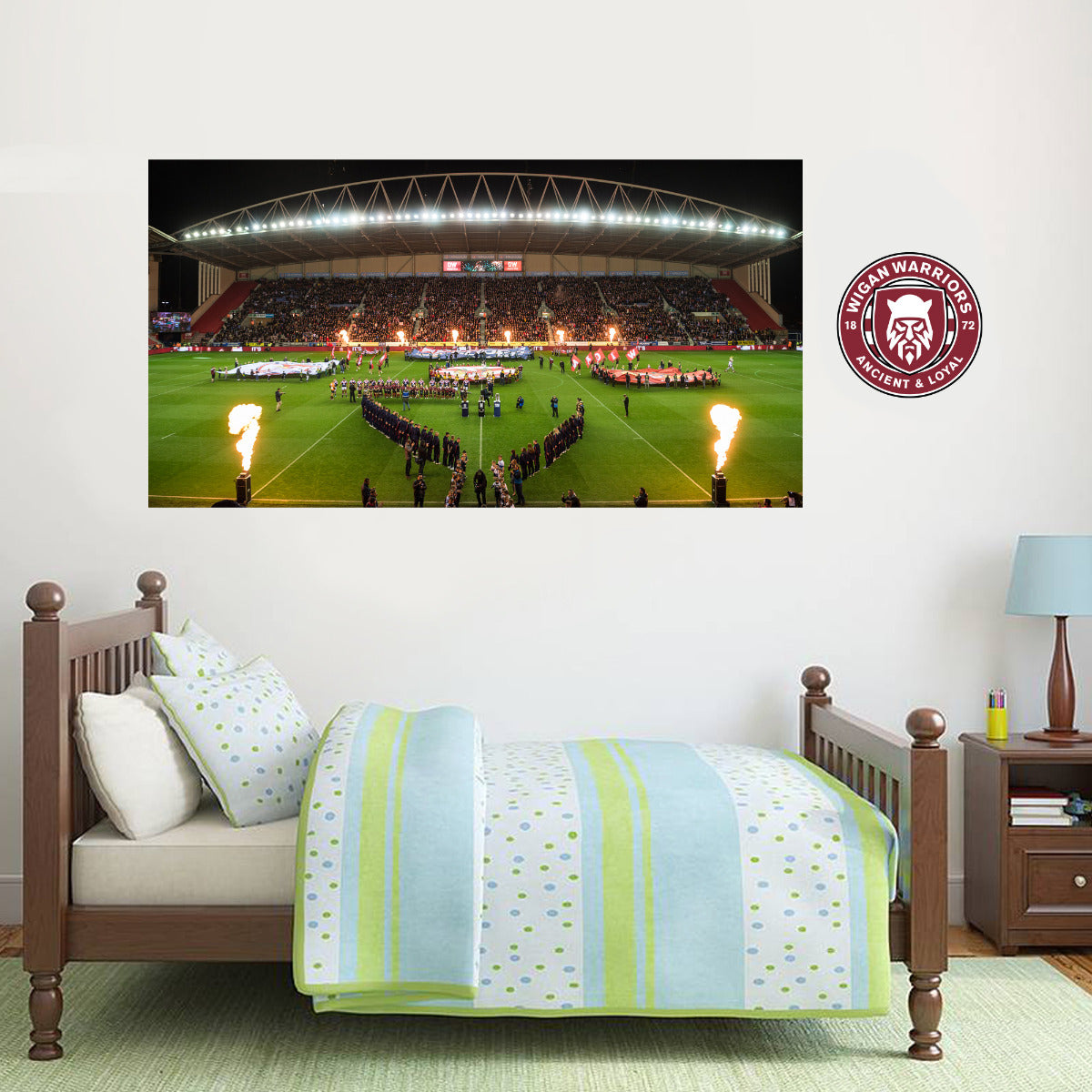 Wigan Warriors Rugby Club Stadium Night Time Wall Sticker