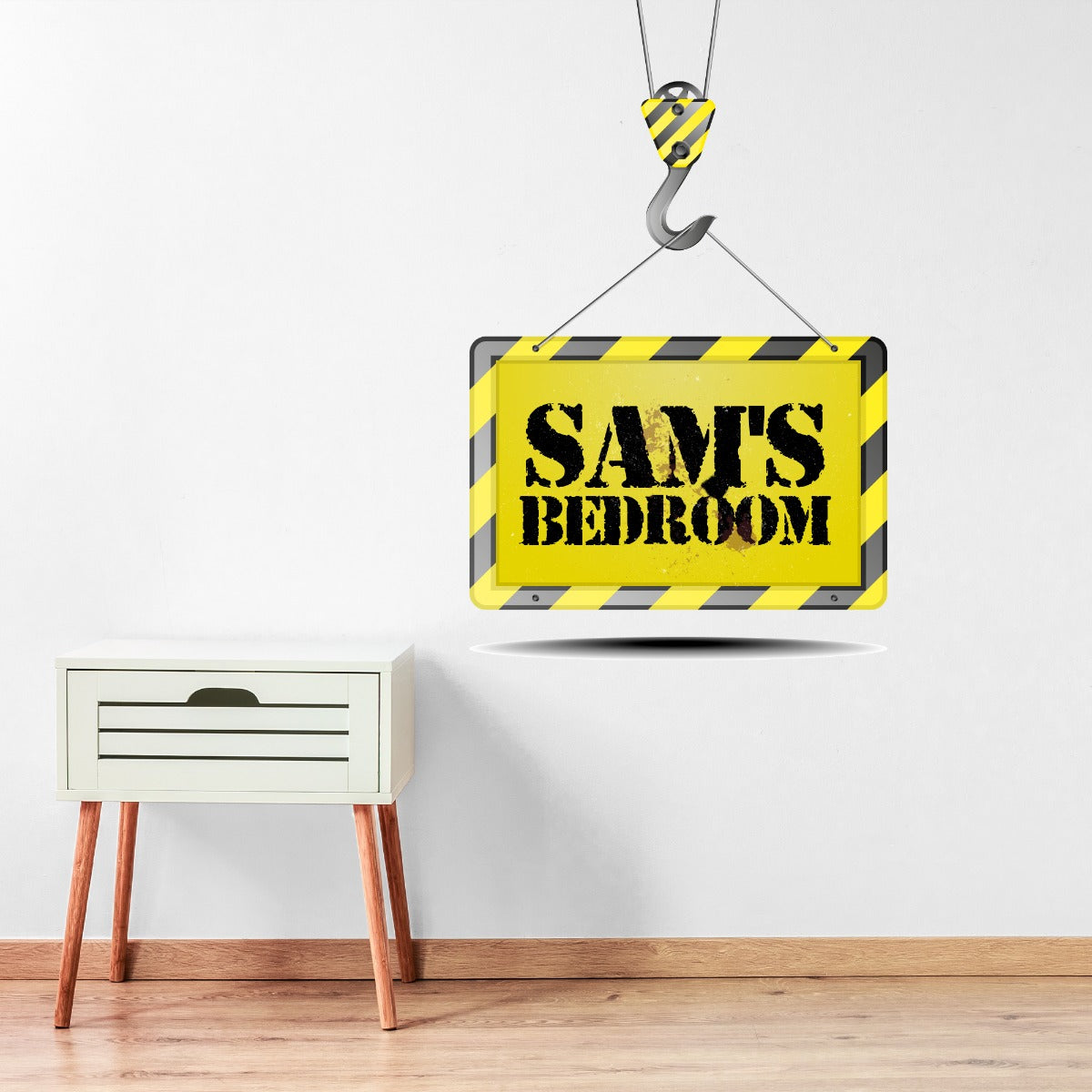 Yellow and Black Personalised Construction Sign