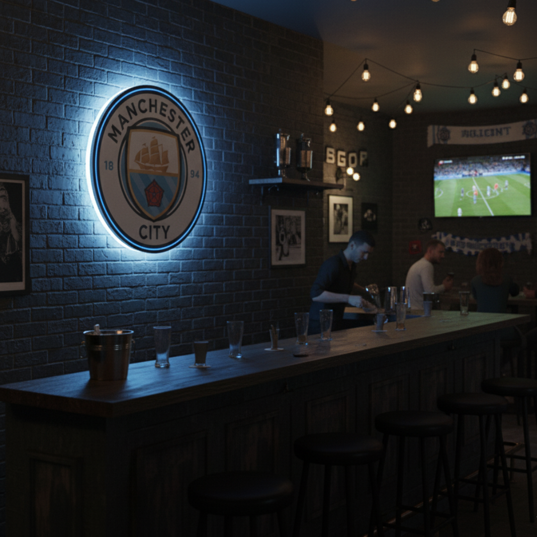 Manchester City Crest LED Backlit Wallpop