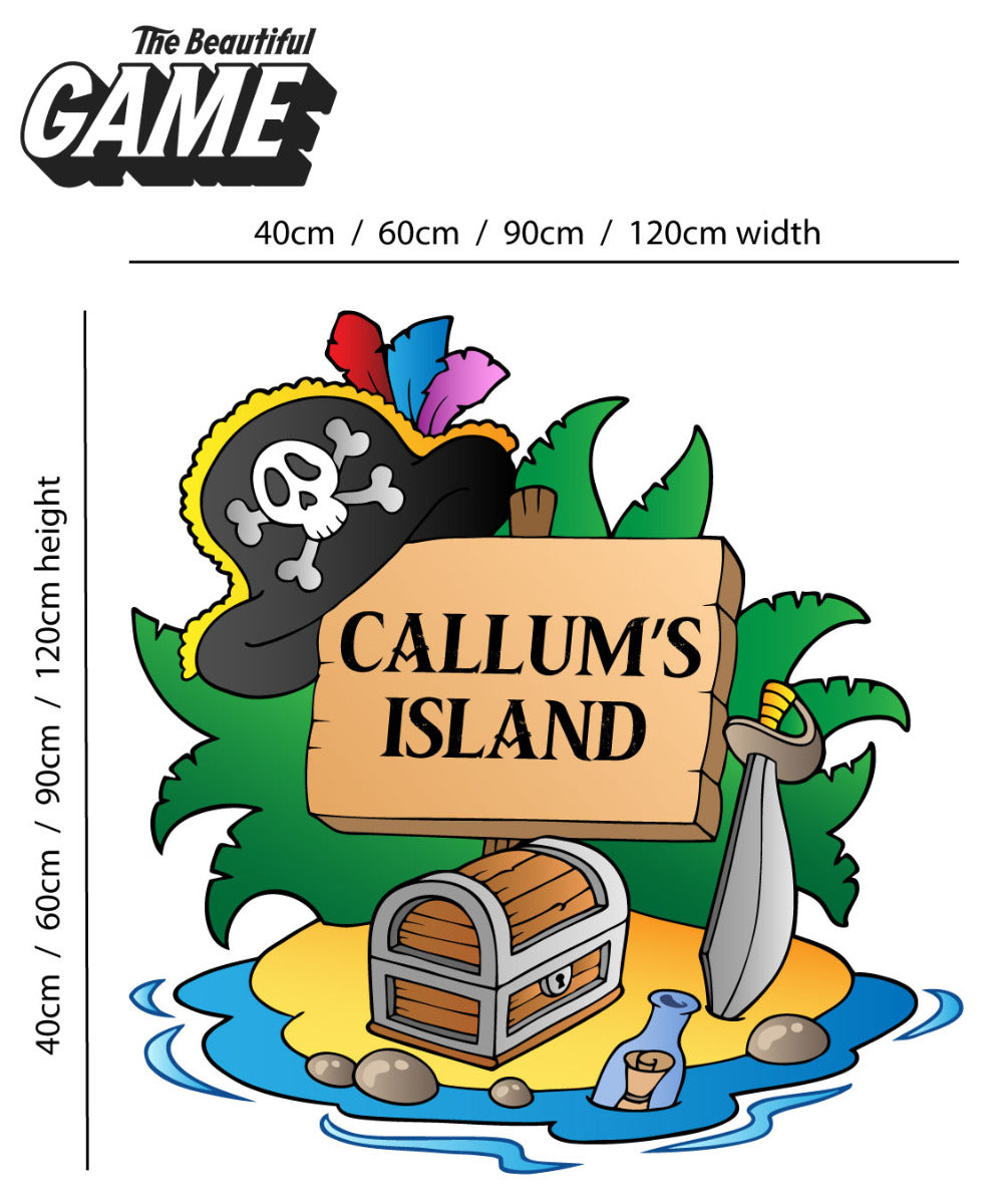 Pirate Wall Sticker Personalised Name Island Sign