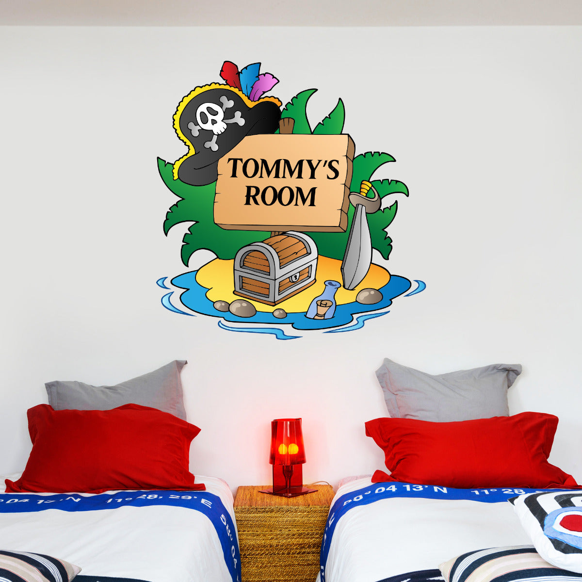 Pirate Wall Sticker Personalised Name Island Sign